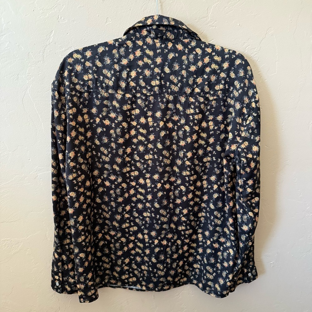 Floral Oversized Button Up Shirt Boho Cottagecore Blouse Ascot & Hart - Picture 4 of 6